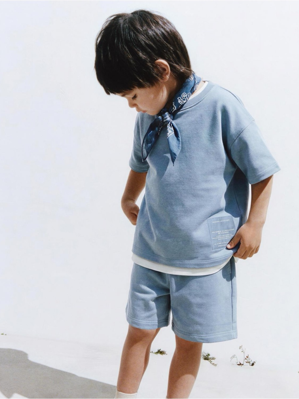 ZARA JOGGING T-SHIRT AND BERMUDA SET WITH LABEL
